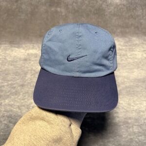 Vintage Nike Baseball Cap Mens Blue Navy Swoosh Adjustable Cotton